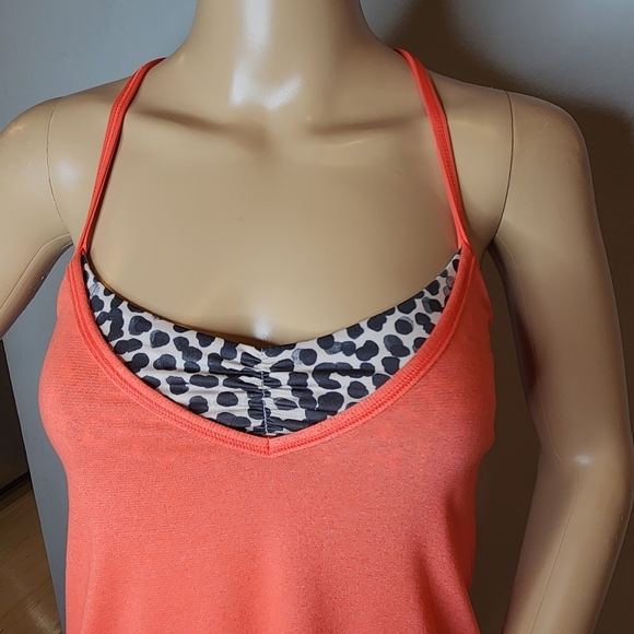 NWT Lululemon Roll Out Tank Heathered Alarming / Ace Spot Grain Black Size 6 - Picture 4 of 13
